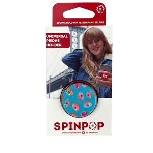 SpinPop‎ Universal Cell Phone Holder Blue Donuts Pop Grip Organizer Stand New